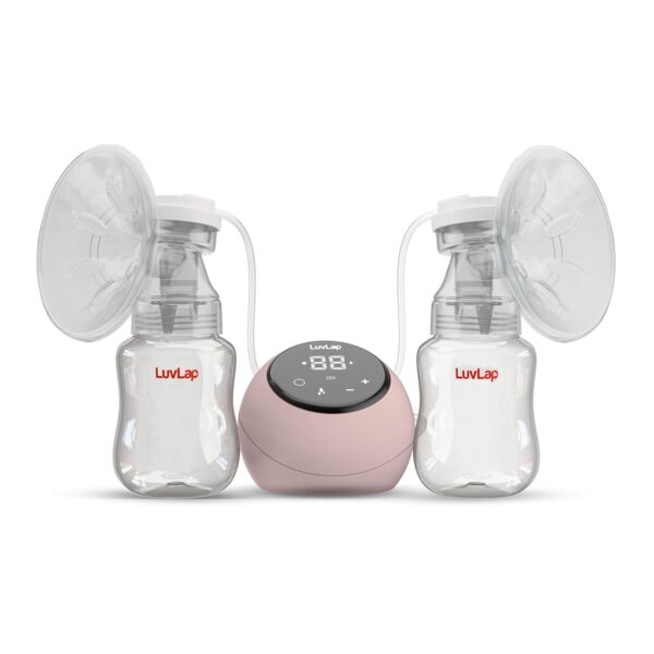 LuvLap Adore Double Electric Breast Pump with Dual Mode, 2 Phase - Stimulation & Expression, Soft Silicone Cushion, Rechargeable Battery, Single Breast Pump Electrical, BPA Free, 1 year Warranty