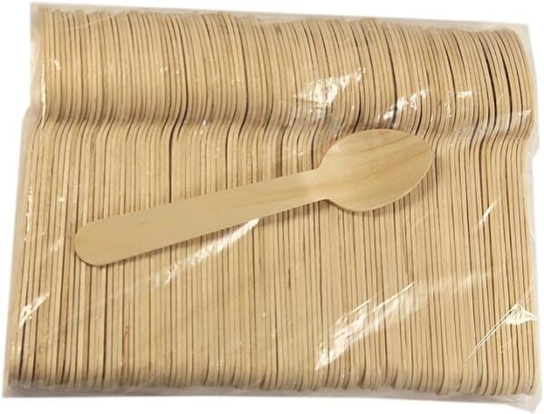 Stix 6.25" Wooden Disposable Cutlery Spoons- Pack of 100 pcs, Light Brown, Ecofriendly