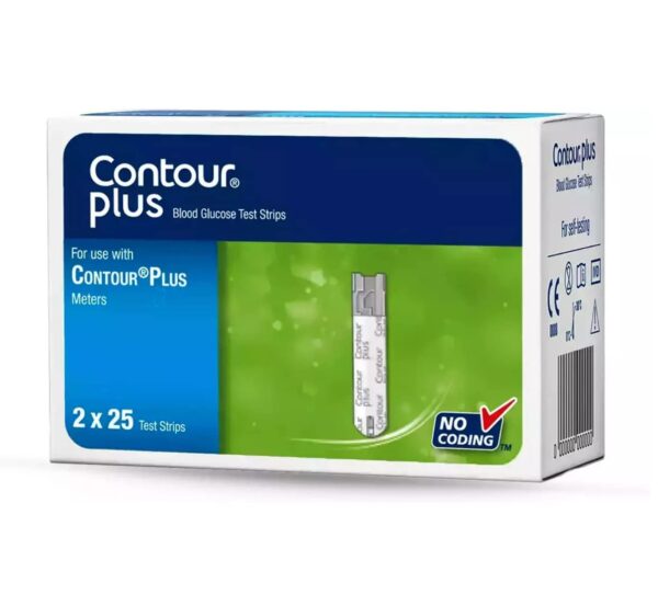 Contour Plus Blood Glucose Test Strip (50 Strips) | Contour Plus Glucometer 50 Test Strips Pack