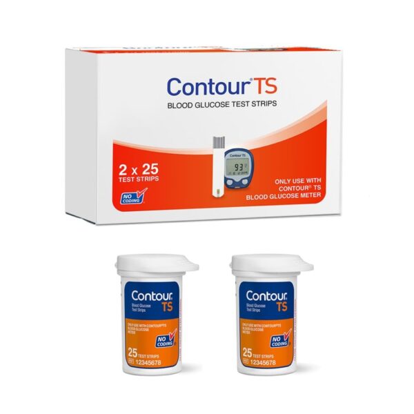 Contour TS Blood Glucose Test Strip (25x2 Strips Pack) | Contour TS Sugar Machine 50 Test Strips